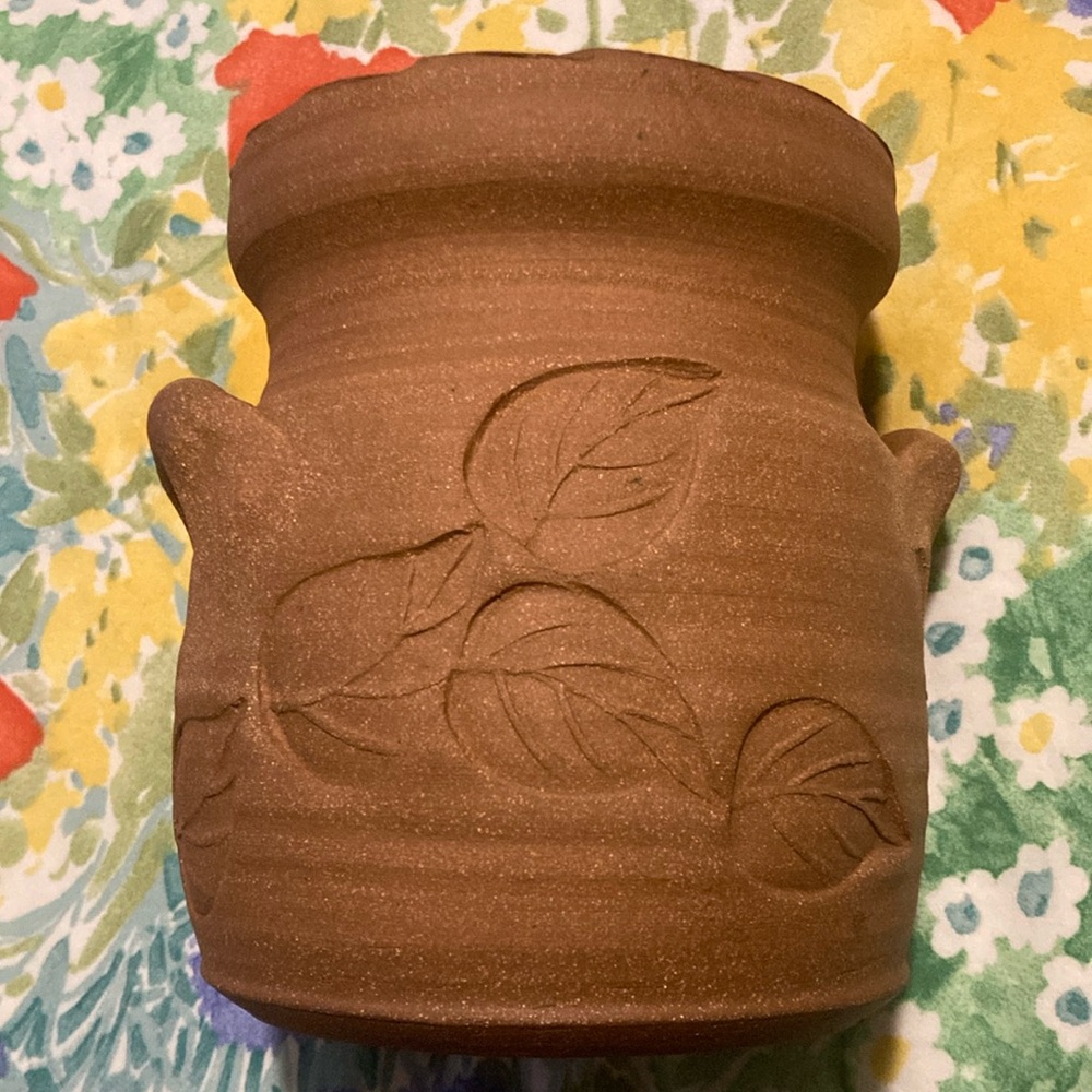 Leaf Stamped Pot AS IS